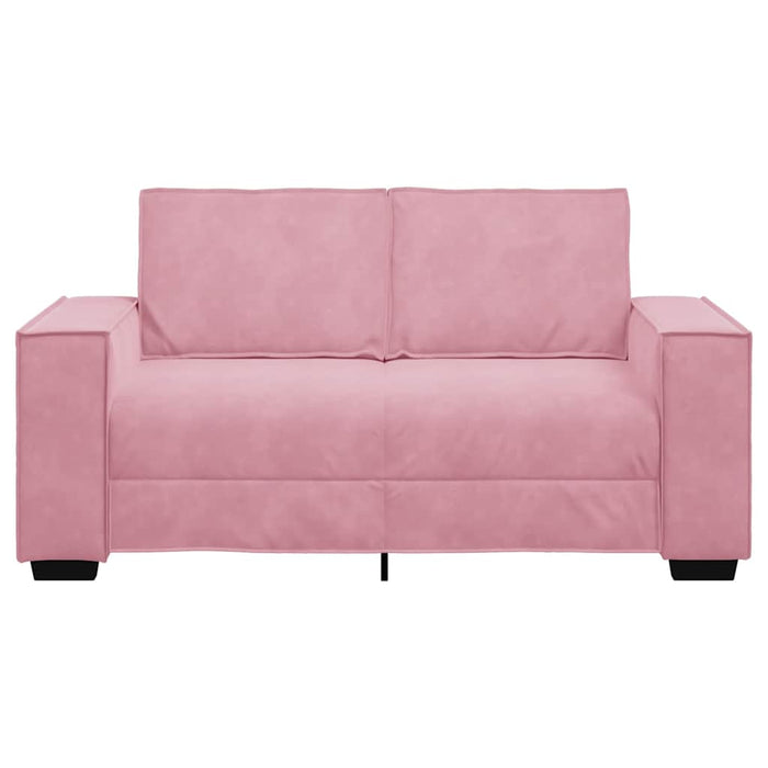 Canapea cu 2 locuri, roz, 160x78x84 cm, catifea WALTI