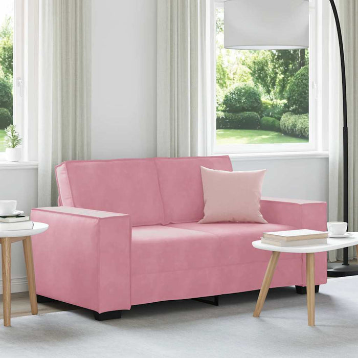 Canapea cu 2 locuri, roz, 160x78x84 cm, catifea WALTI