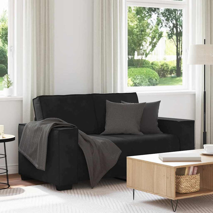 Canapea cu 2 locuri, negru, 160x78x84 cm, catifea WALTI