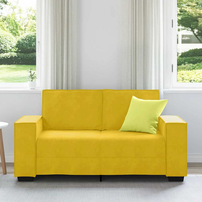 Canapea cu 2 locuri, galben, 160x78x84 cm, catifea WALTI