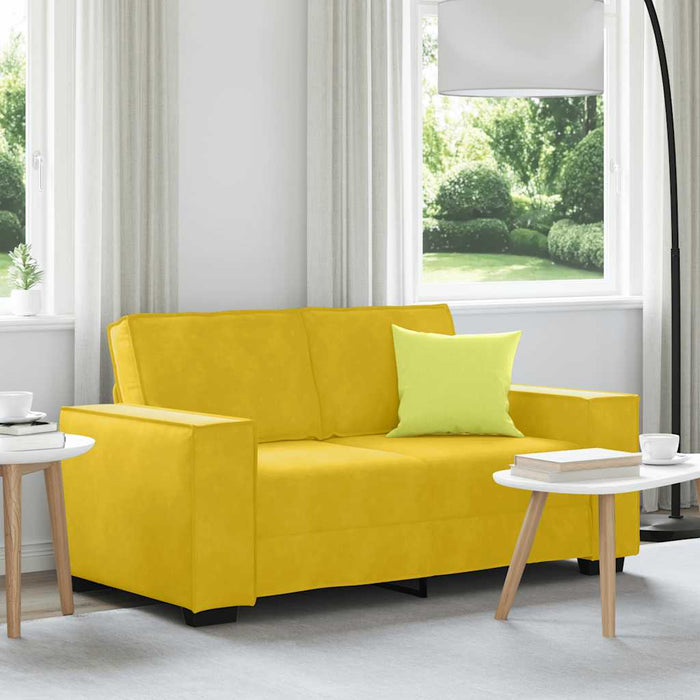 Canapea cu 2 locuri, galben, 160x78x84 cm, catifea WALTI