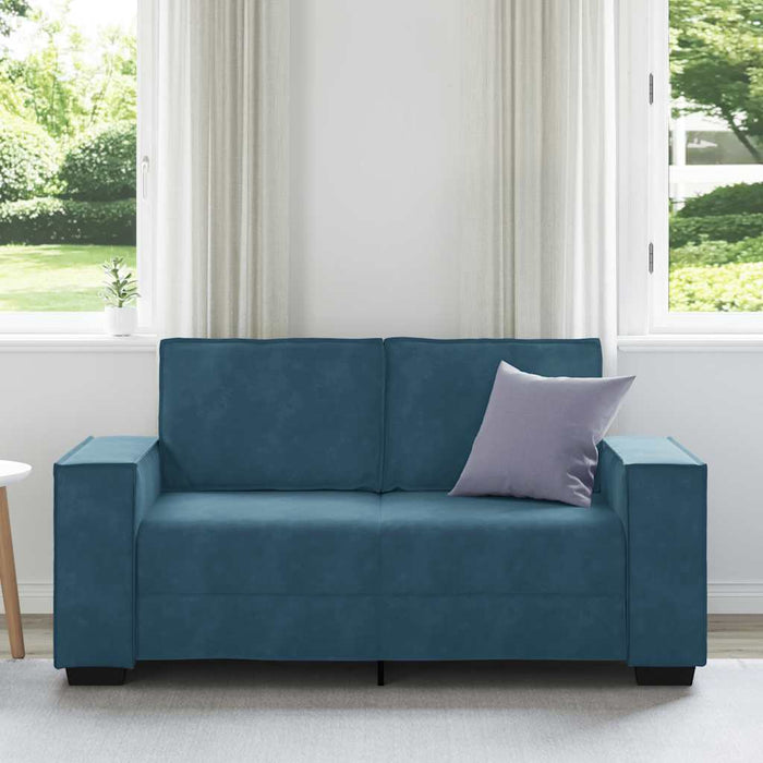 Canapea cu 2 locuri, albastru, 160x78x84 cm, catifea WALTI
