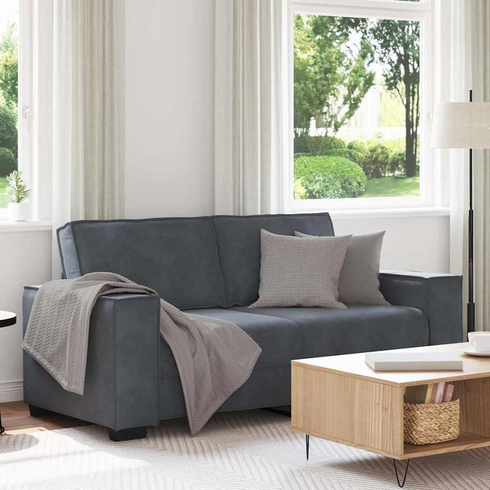 Canapea cu 2 locuri, gri închis, 180x78x84 cm, catifea WALTI