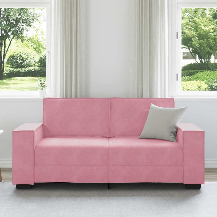 Canapea cu 2 locuri, roz, 180x78x84 cm, catifea WALTI
