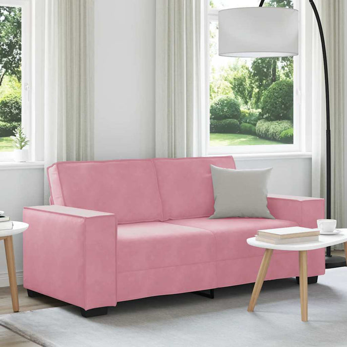 Canapea cu 2 locuri, roz, 180x78x84 cm, catifea WALTI