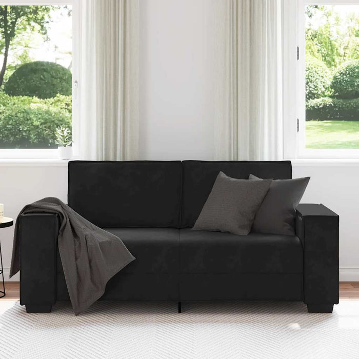 Canapea cu 2 locuri, negru, 180x78x84 cm, catifea WALTI