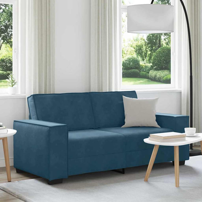 Canapea cu 2 locuri, albastru, 180x78x84 cm, catifea WALTI
