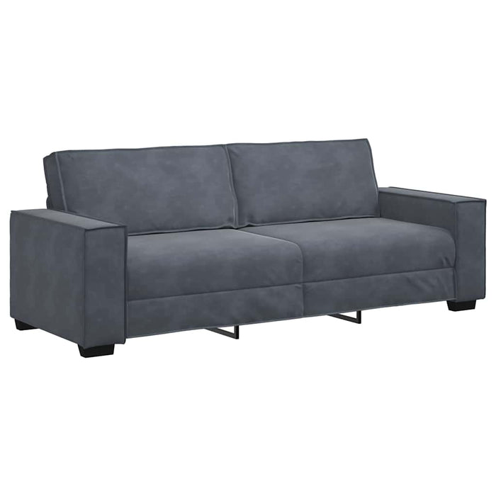 Canapea cu 3 locuri, gri închis, 220x78x84 cm, material catifea WALTI