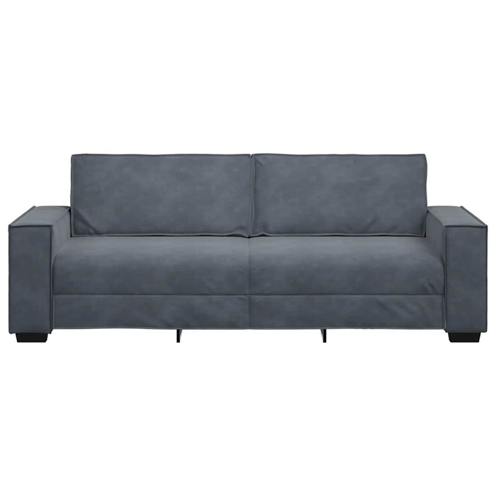 Canapea cu 3 locuri, gri închis, 220x78x84 cm, material catifea WALTI