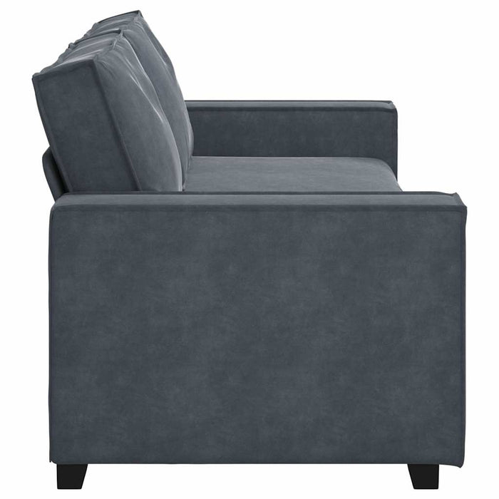 Canapea cu 3 locuri, gri închis, 220x78x84 cm, material catifea WALTI