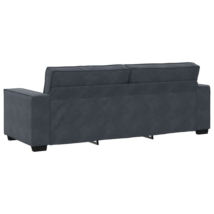 Canapea cu 3 locuri, gri închis, 220x78x84 cm, material catifea WALTI