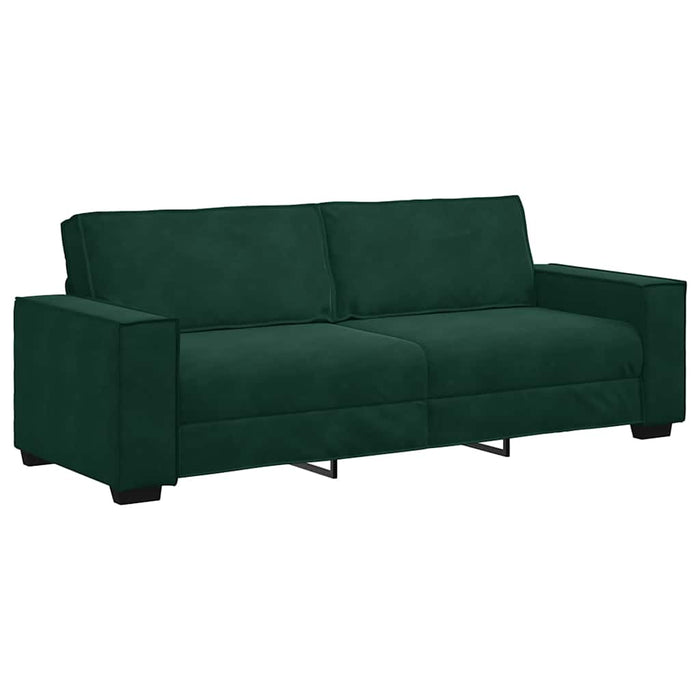 Canapea cu 3 locuri, verde închis, 220x78x84 cm, catifea WALTI