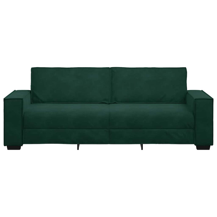 Canapea cu 3 locuri, verde închis, 220x78x84 cm, catifea WALTI