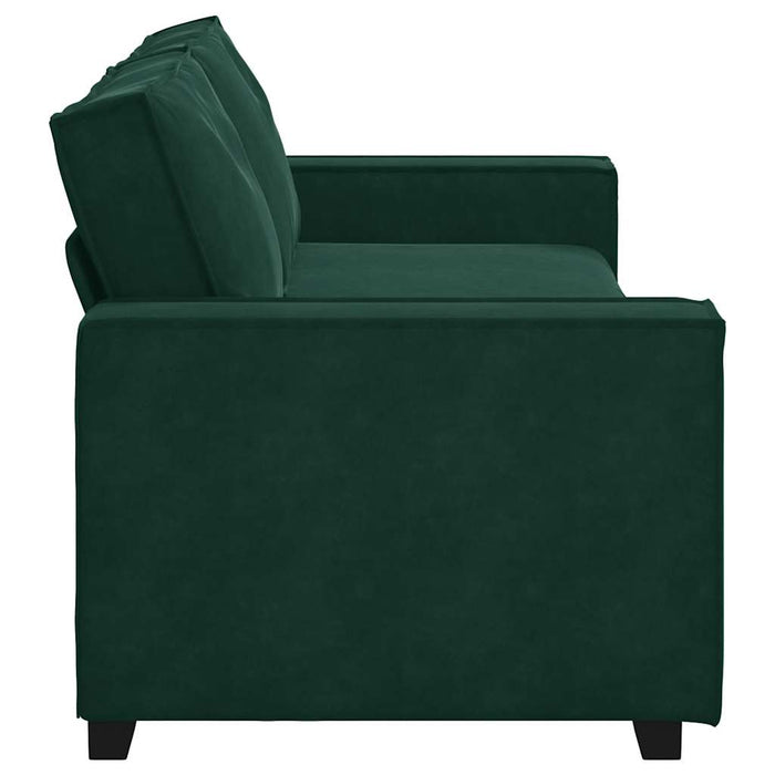 Canapea cu 3 locuri, verde închis, 220x78x84 cm, catifea WALTI