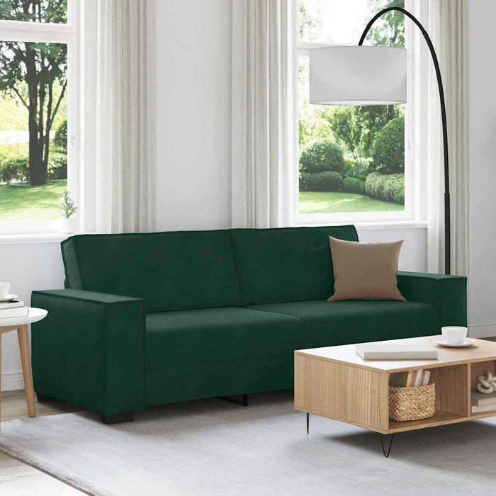 Canapea cu 3 locuri, verde închis, 220x78x84 cm, catifea WALTI