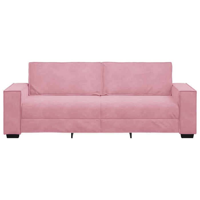 Canapea cu 3 locuri, roz, 220x78x84 cm, catifea WALTI