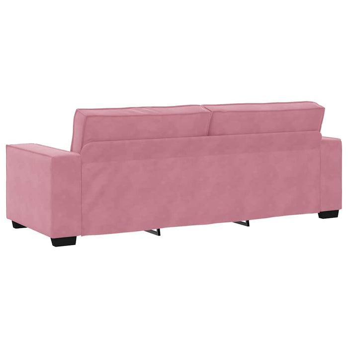 Canapea cu 3 locuri, roz, 220x78x84 cm, catifea WALTI
