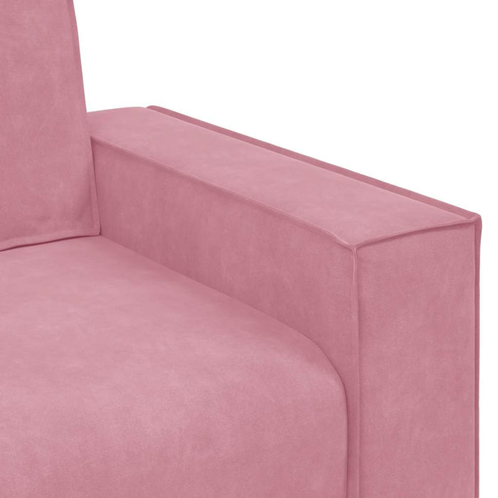 Canapea cu 3 locuri, roz, 220x78x84 cm, catifea WALTI