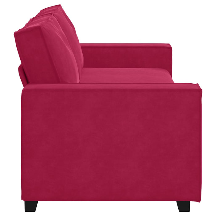 Canapea cu 3 locuri, roșu vin, 220x78x84 cm, material catifea WALTI