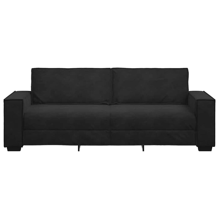 Canapea cu 3 locuri, Negru, 220x78x84 cm, catifea WALTI