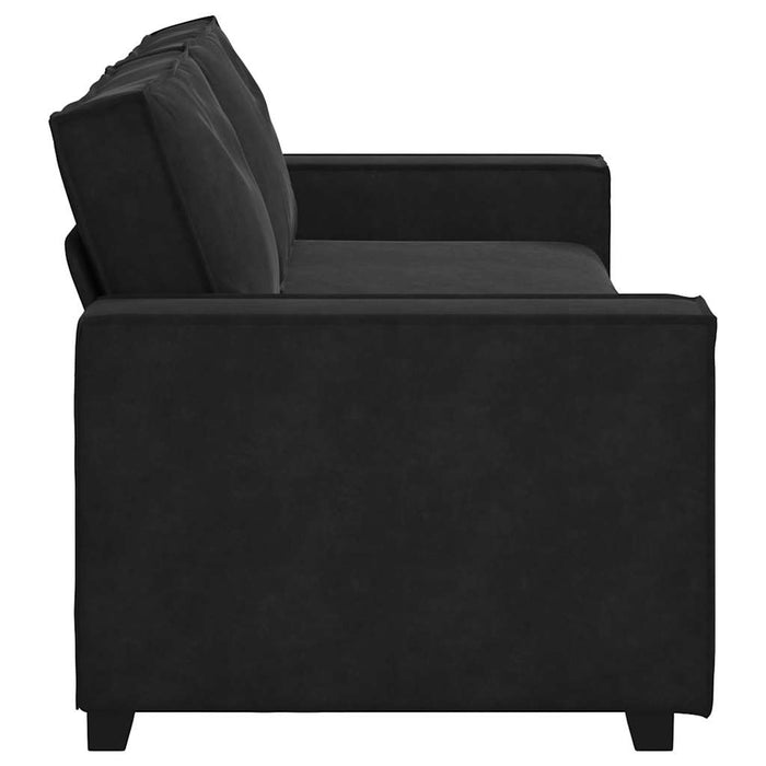 Canapea cu 3 locuri, Negru, 220x78x84 cm, catifea WALTI