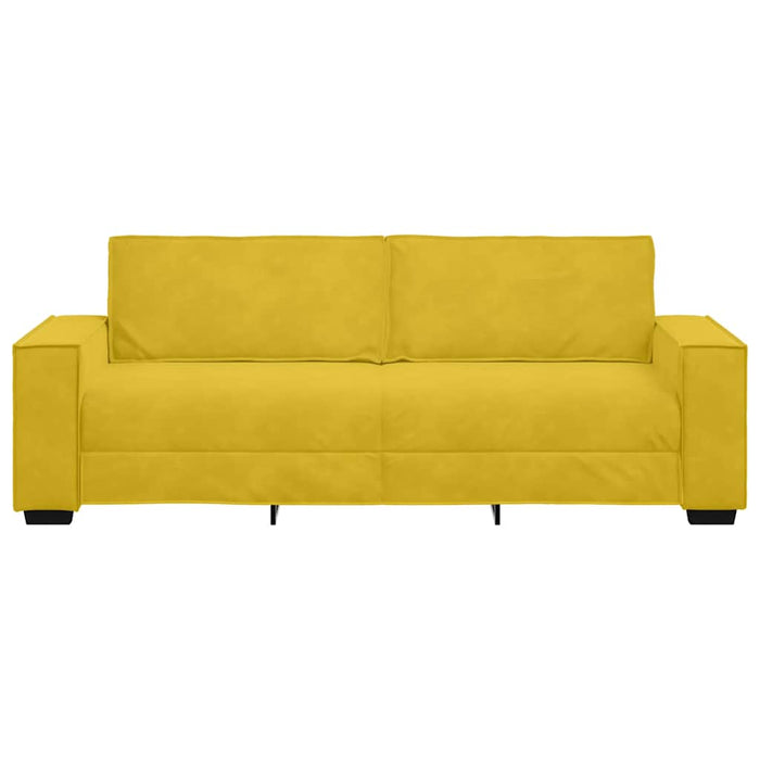 Canapea cu 3 locuri, galben, 220x78x84 cm, catifea WALTI