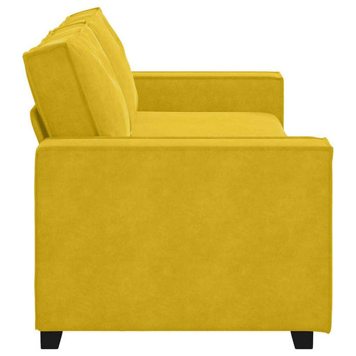 Canapea cu 3 locuri, galben, 220x78x84 cm, catifea WALTI