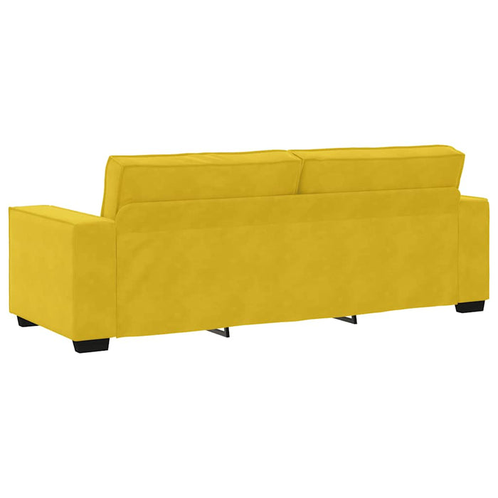 Canapea cu 3 locuri, galben, 220x78x84 cm, catifea WALTI