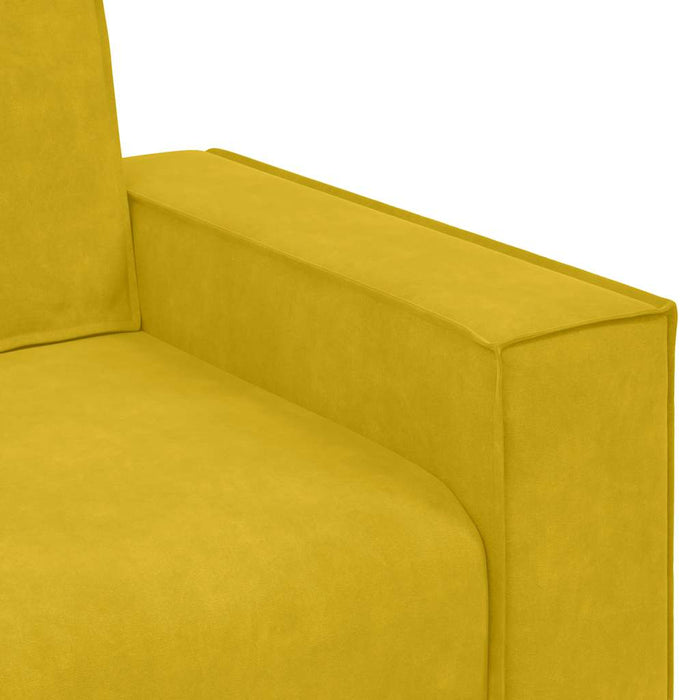 Canapea cu 3 locuri, galben, 220x78x84 cm, catifea WALTI
