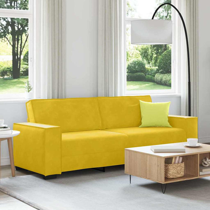 Canapea cu 3 locuri, galben, 220x78x84 cm, catifea WALTI