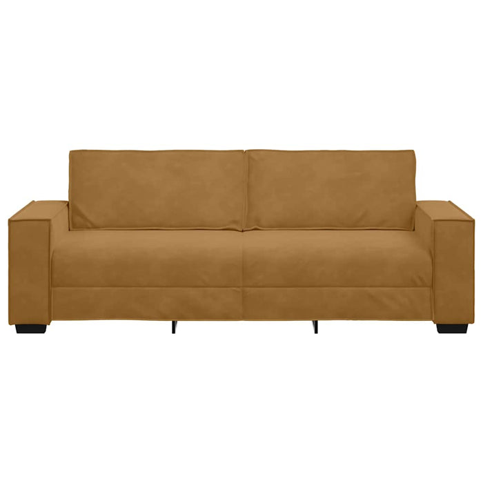 Canapea cu 3 locuri, Maro, 220x78x84 cm, catifea WALTI