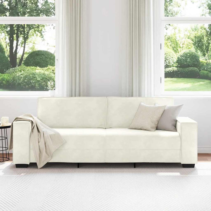 Canapea cu 3 locuri, crem, 180 cm, catifea - WALTI WALTI