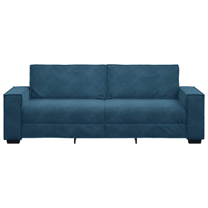 Canapea cu 3 locuri, albastru, 220x78x84 cm, catifea WALTI