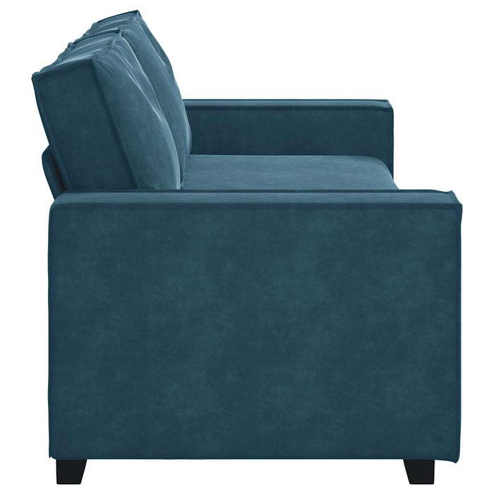 Canapea cu 3 locuri, albastru, 220x78x84 cm, catifea WALTI