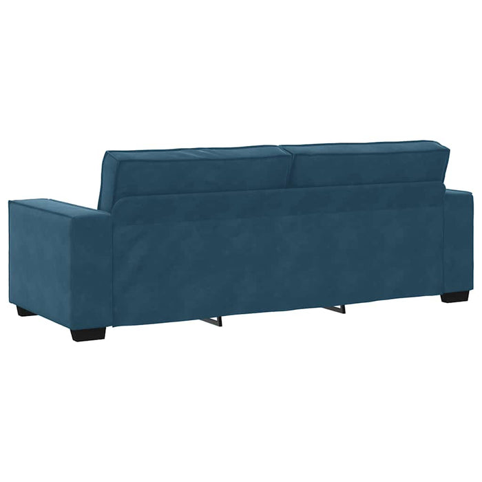 Canapea cu 3 locuri, albastru, 220x78x84 cm, catifea WALTI