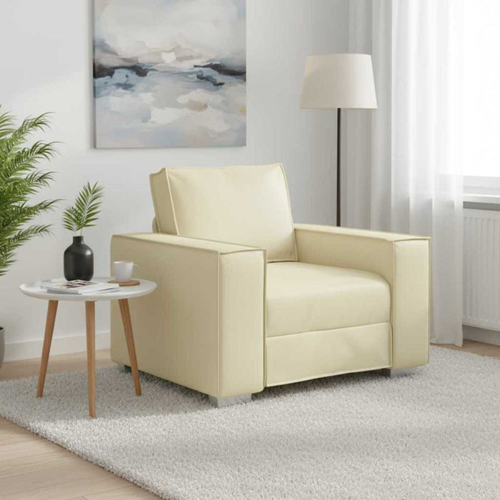 Fotoliu Crem 100 cm Piele artificială WALTI