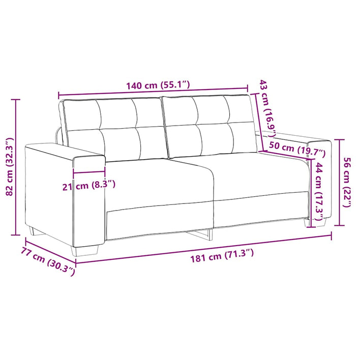 Canapea lovesea gri închis 180x77x82 cm țesătură WALTI