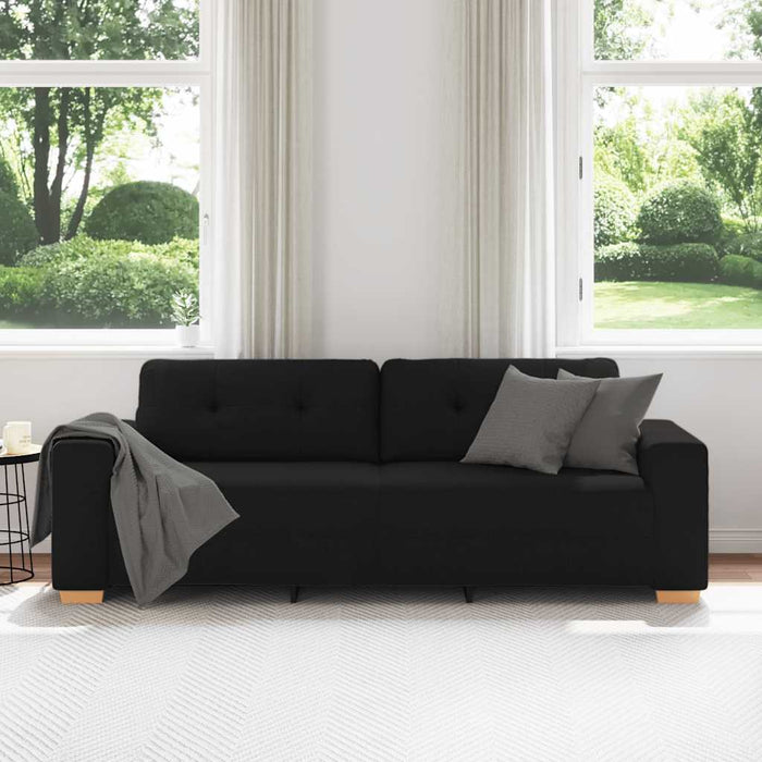 Canapea cu 3 locuri, neagră, 220x78x80 cm, material textil - WALTI WALTI