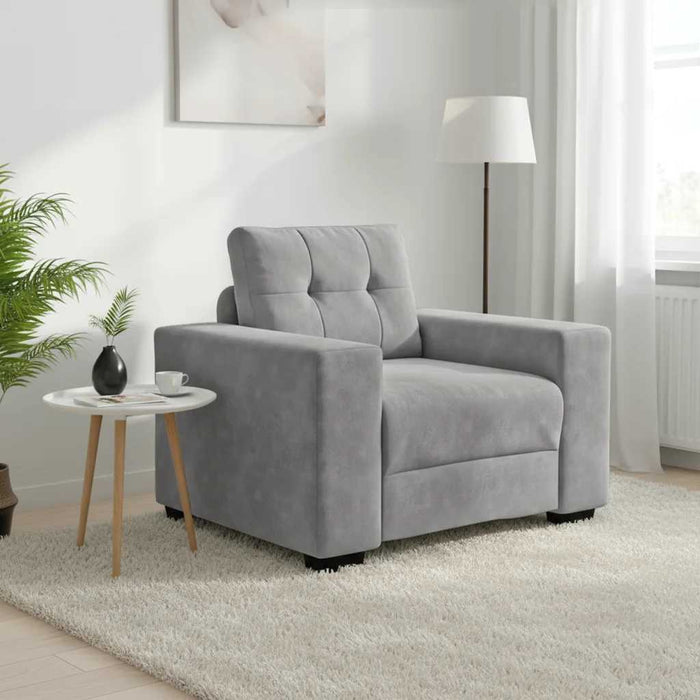 Canapea scaun gri deschis 100x78x80 cm catifea WALTI