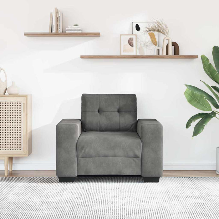 Canapea scaun gri închis 100x78x80 cm catifea WALTI