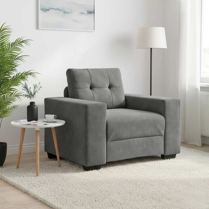 Canapea scaun gri închis 100x78x80 cm catifea WALTI