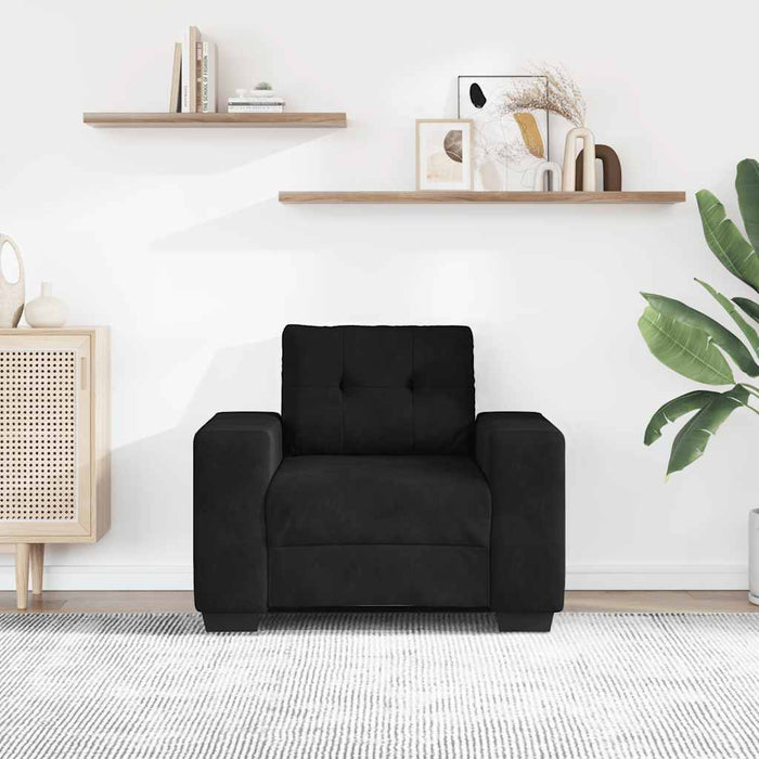 Canapea scaun negru 100x78x80 cm catifea WALTI