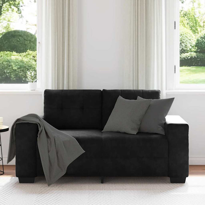 Canapea loveseat neagră 160x77x82 cm catifea WALTI
