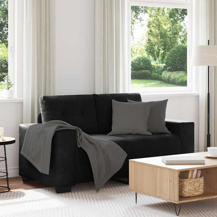 Canapea loveseat neagră 160x77x82 cm catifea WALTI