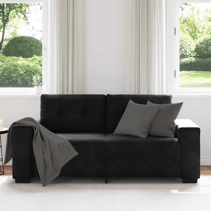 Canapea loveseat neagră 180x77x82 cm catifea WALTI