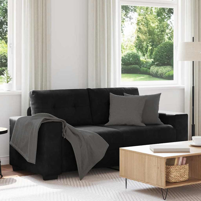 Canapea loveseat neagră 180x77x82 cm catifea WALTI