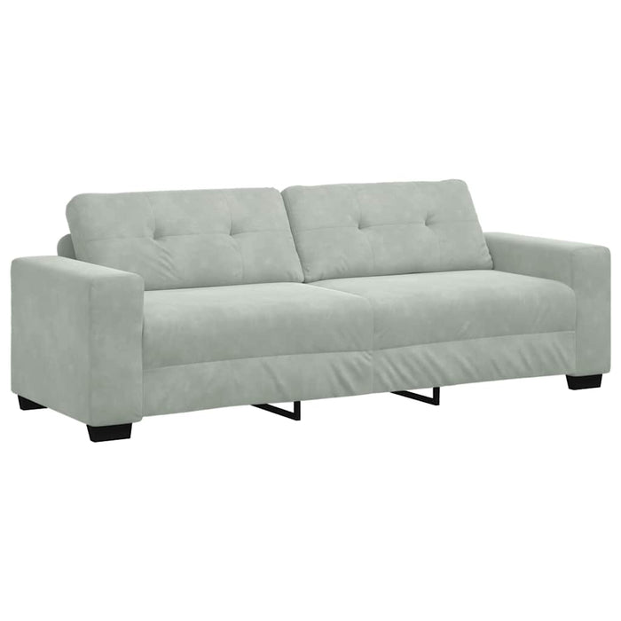 Canapea cu 3 locuri, gri deschis, 220x78x80 cm, catifea - WALTI WALTI