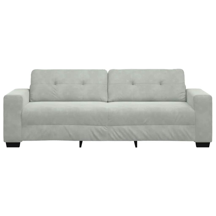Canapea cu 3 locuri, gri deschis, 220x78x80 cm, catifea - WALTI WALTI