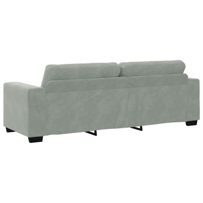 Canapea cu 3 locuri, gri deschis, 220x78x80 cm, catifea - WALTI WALTI