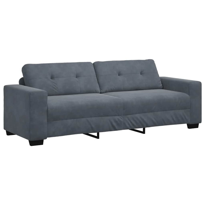 Canapea cu 3 locuri, gri închis, 220x78x80 cm, catifea - WALTI WALTI